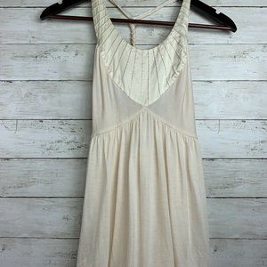 Marciano Women's Size S Ivory Halter Top Rope Open Back Top Bubble Hem Sexy